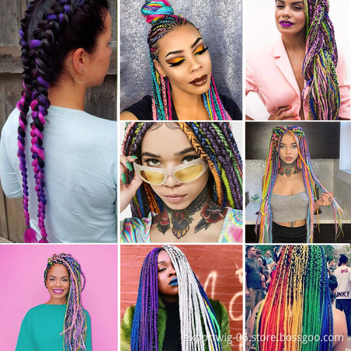 Candy Color 24 inch Braiding Hair 100 g Jumbo Braids Synthetic Hair Extensions Braiding Hair Colorful